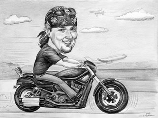 karykatura dla motocyklisty 7
